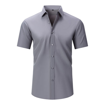 💪 Men's Stretch Slim Fit Short Sleeve Shirt – Button-Down Casual Style