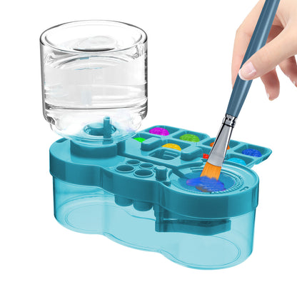 🎨 All-in-One Paint Brush Washer & Mixing Palette – Fresh Water Rinse Station