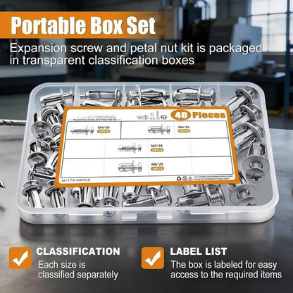 Heavy-Duty Rivet Nut Set (30/48/90PCS) - Carbon Steel Threaded Inserts with Rust-Resistant Zinc Coating, M4 M5 M6 Fasteners for Automotive, Furniture & DIY Repairs