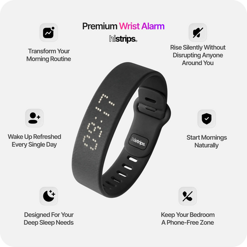 ⌚  Silent Vibration Alarm Clock - Wrist-Worn Wake-Up Device for Heavy Sleepers