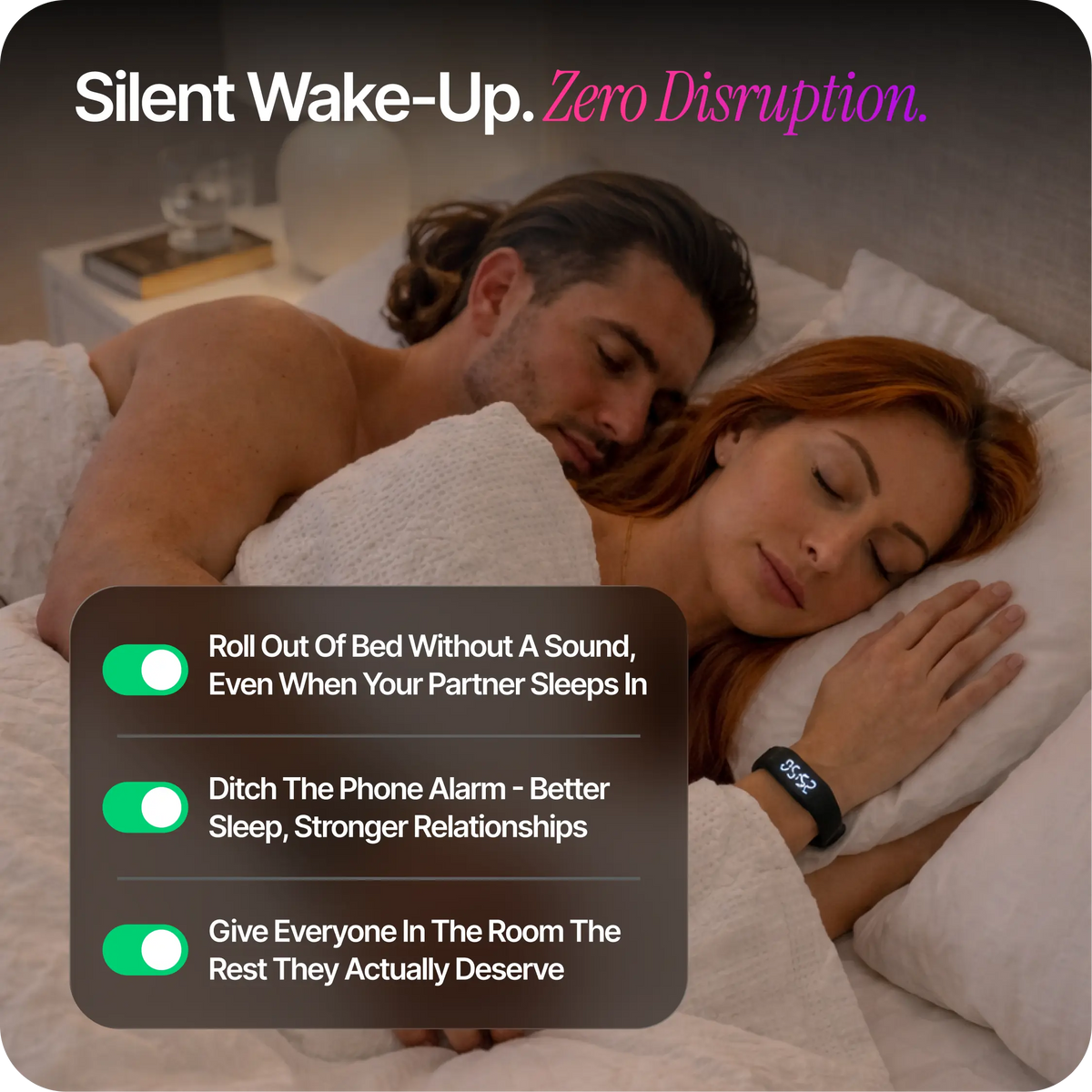 ⌚  Silent Vibration Alarm Clock - Wrist-Worn Wake-Up Device for Heavy Sleepers