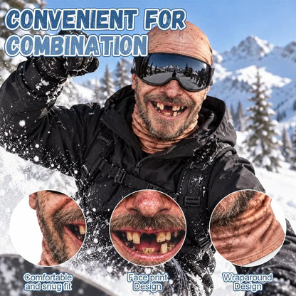 🤣 Funny Realistic Face Ski Mask – Full Coverage Balaclava for Skiing, Snowboarding & Winter Fun