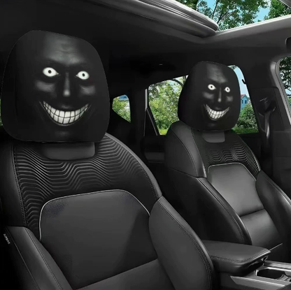 😆 Funny Cartoon Car Headrest Covers – 2PCS 2D Universal Fit 🚗