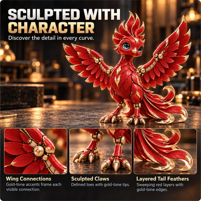 🔥 LIMITED-TIME OFFER | Red & Gold Egg-to-Phoenix Transforming Figure