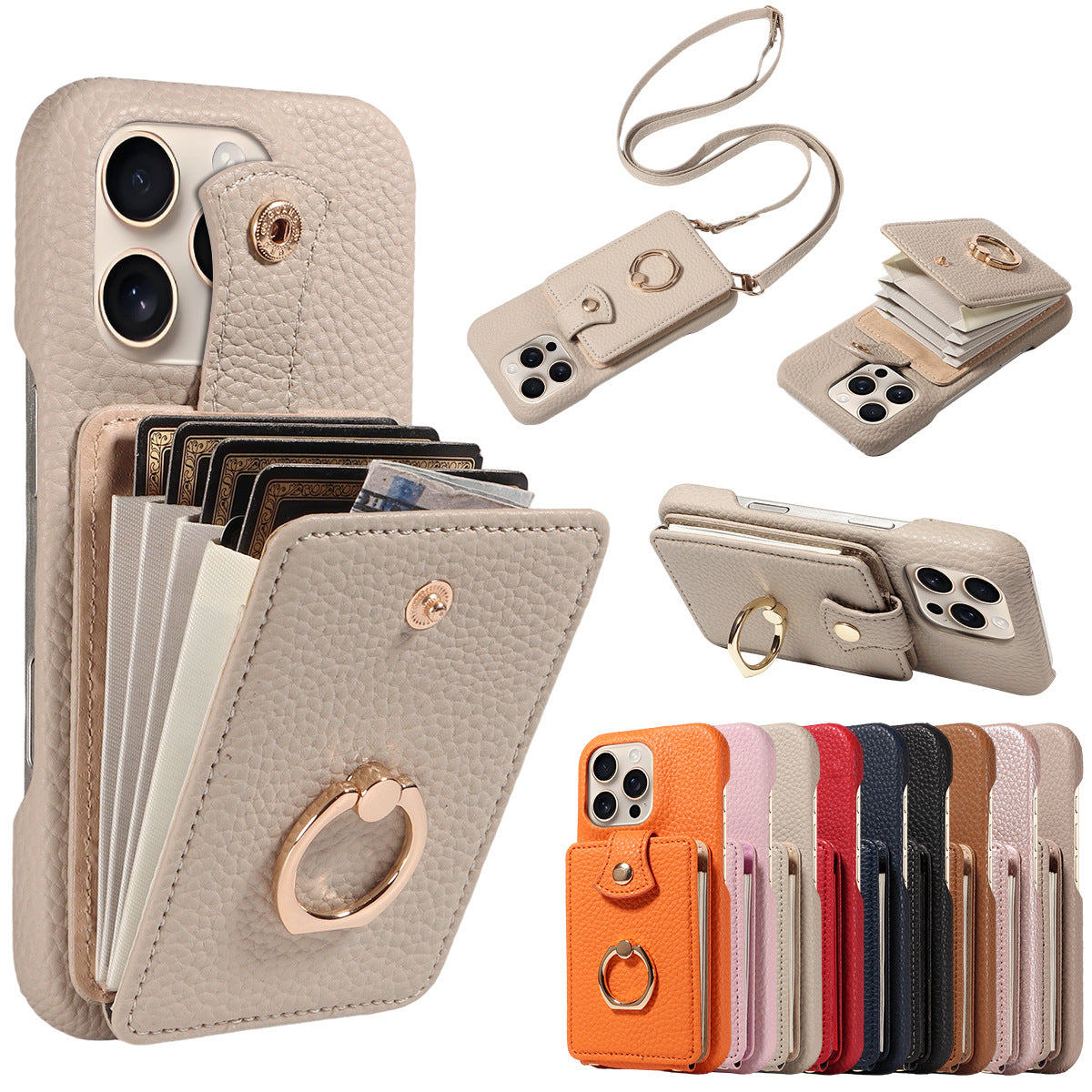 🔥🔥🔥All-in-One Crossbody Wallet Phone Case with Card Holder & Ring Grip