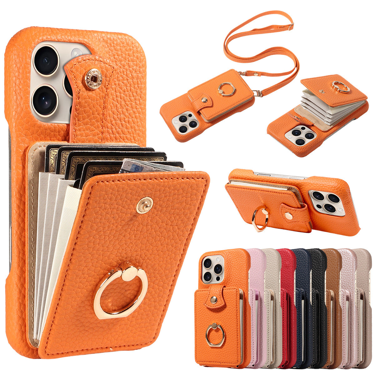 🔥🔥🔥All-in-One Crossbody Wallet Phone Case with Card Holder & Ring Grip