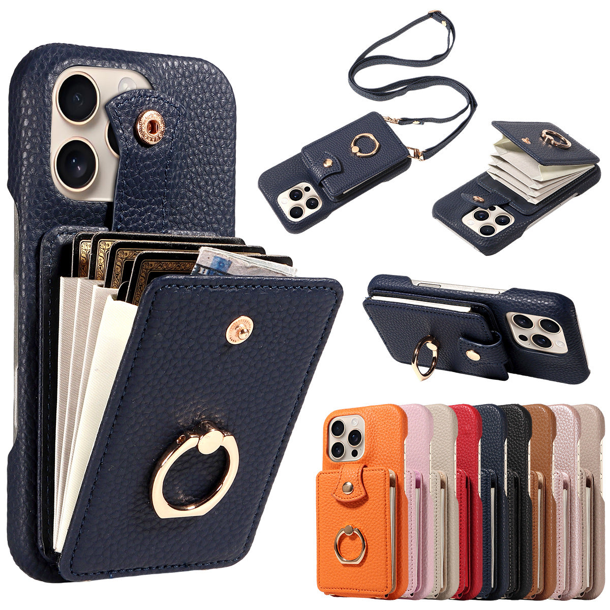 🔥🔥🔥All-in-One Crossbody Wallet Phone Case with Card Holder & Ring Grip