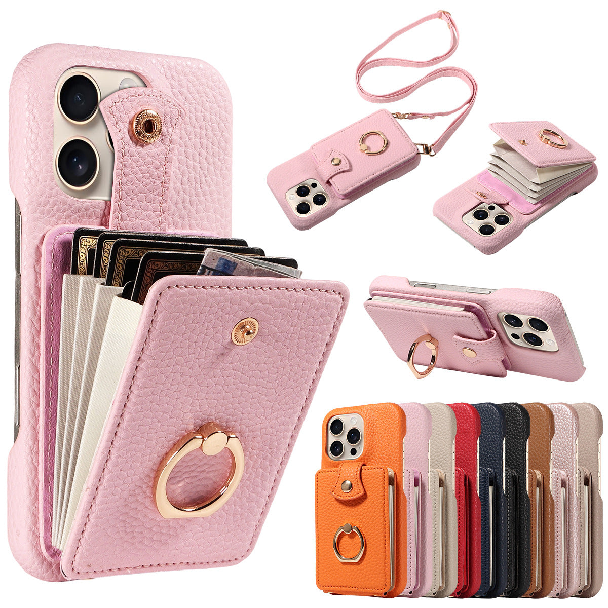 🔥🔥🔥All-in-One Crossbody Wallet Phone Case with Card Holder & Ring Grip