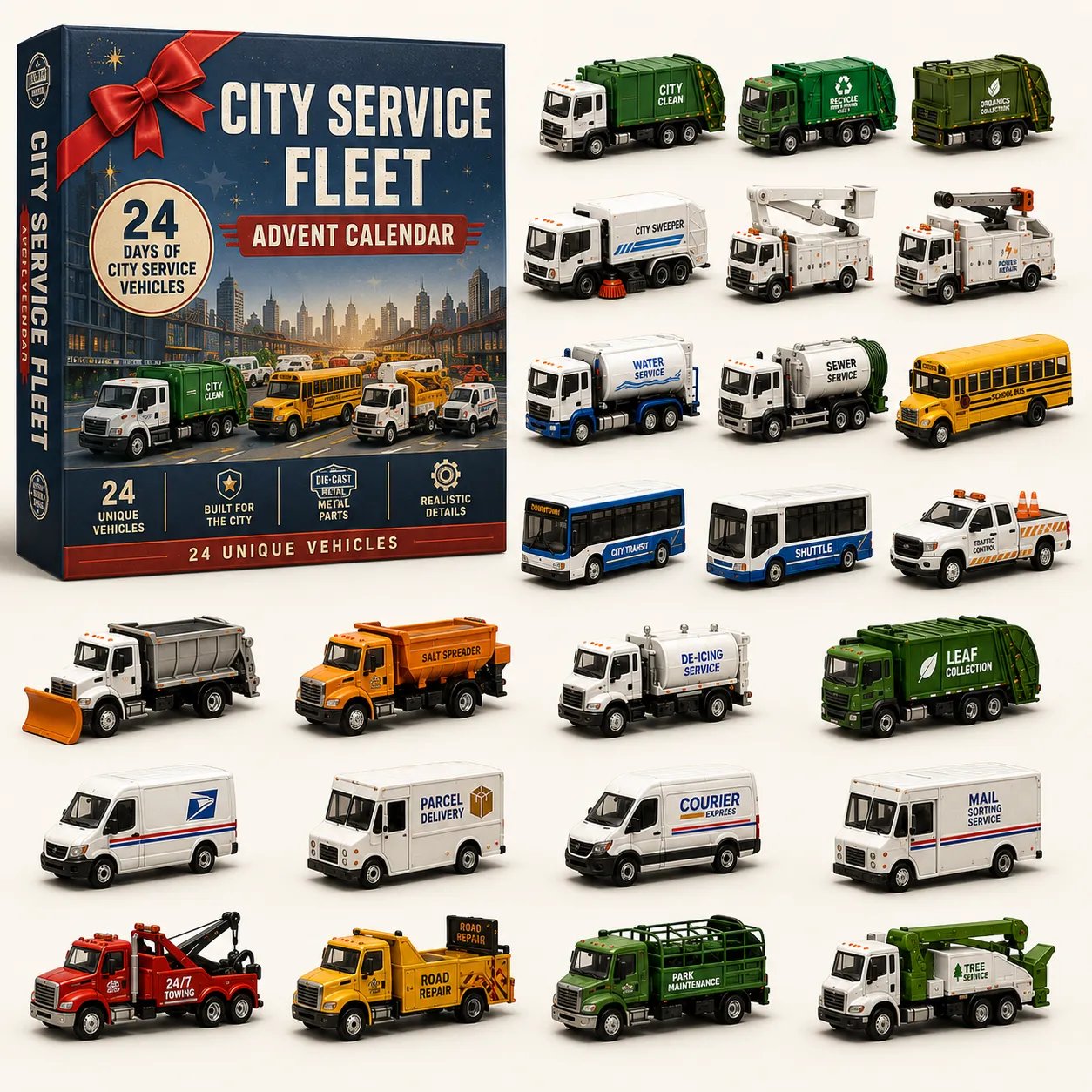🚜Build the Fleet Collection 24-Day Vehicle Advent Calendar Series | ✨A New Adventure Every Morning