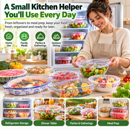 🥗 Elastic Food Storage Covers – Stretch Fresh-Keeping Bags for Bowls, Plates & Trays