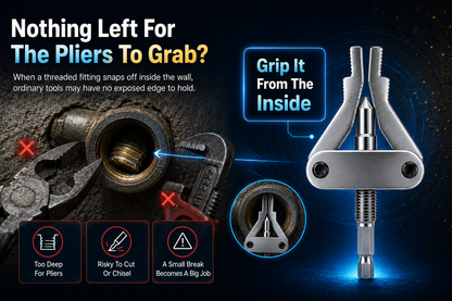 🔩 Broken Pipe Thread Remover - Grip And Remove Broken Faucet, Valve & Pipe Threads From The Inside