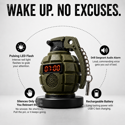 Early Drill™ Grenade Alarm Clock