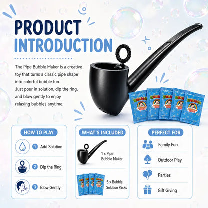 SummerVibes Bubble Pipe Stress Relief Toy — A Mini, Pipe-Shaped Bubble Blower & Wand to Help You Relax and Unwind | Graduation Season Gag Gift
