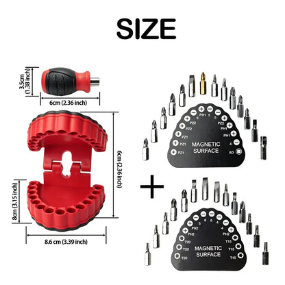 🦷 Magnetic Tooth Drill Bit Holder – Funny Dentist Screwdriver Bit Organizer & Mini Stubby Driver