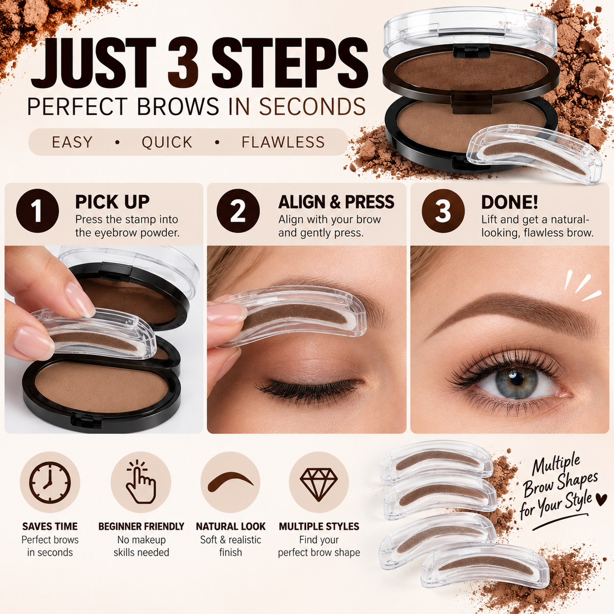 ✨ 10-Second Eyebrow Stamp Kit – Quick & Easy Brow Shaping for Beginners