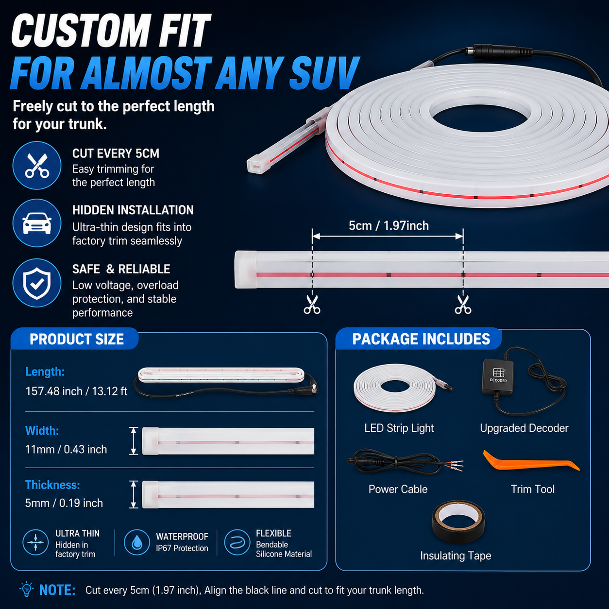 💡 SUV Trunk LED Light Strip | Dynamic Cargo Light Upgrade