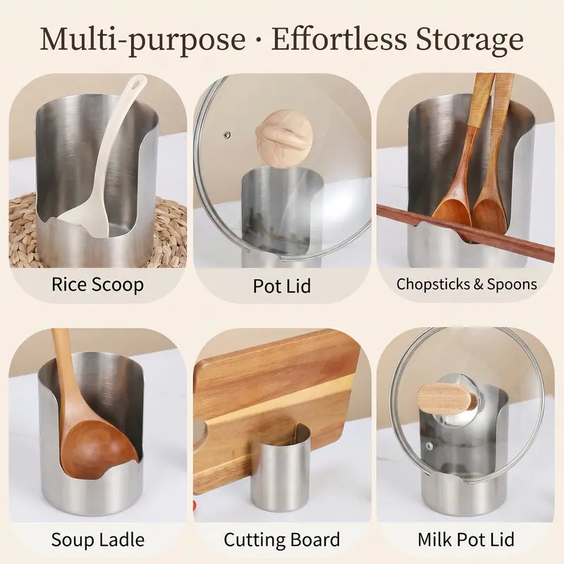 ⚡️Thickened Stainless Steel Utensil Organizer, Rust Resistant Easy to Clean