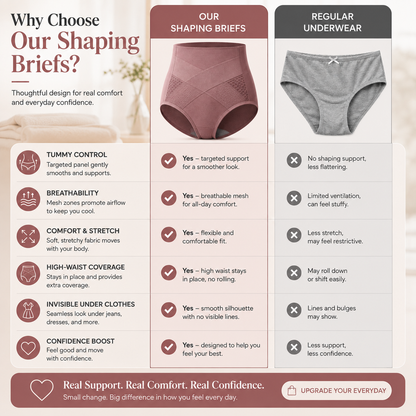 👖High-Waisted Tummy Control Shaping Briefs | Everyday Smoothing Underwear✨