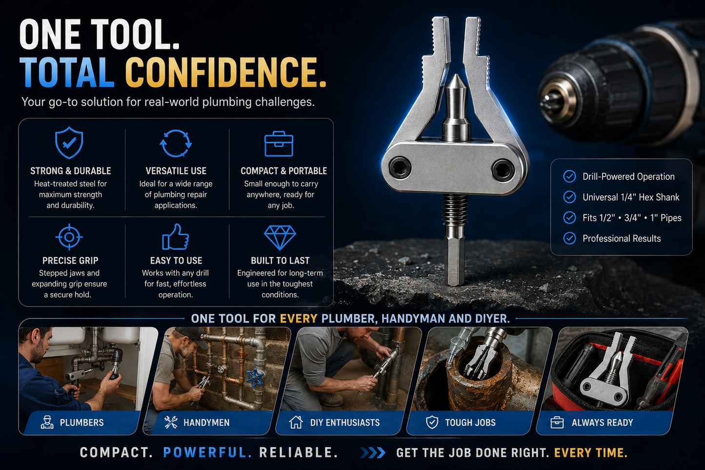 🔩 Broken Pipe Thread Remover - Grip And Remove Broken Faucet, Valve & Pipe Threads From The Inside