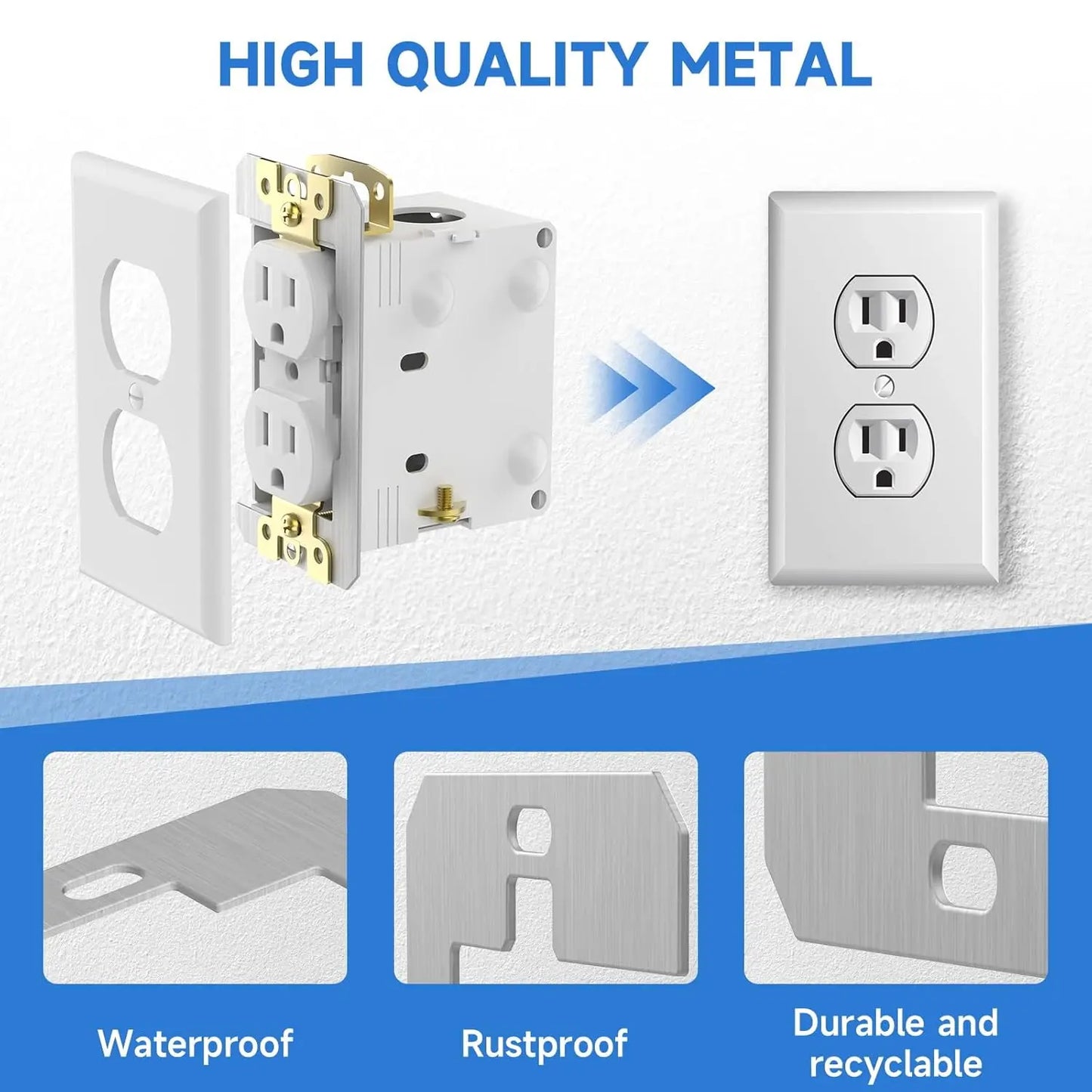 🔧 Wall Plate Spacer Kit for Loose Outlets | Metal Outlet Leveling Spacers for Flush Wall Plate Repair