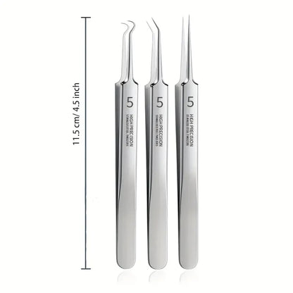 ✨ Precision Blackhead Tweezer Set – 3 Stainless Steel Tip Styles