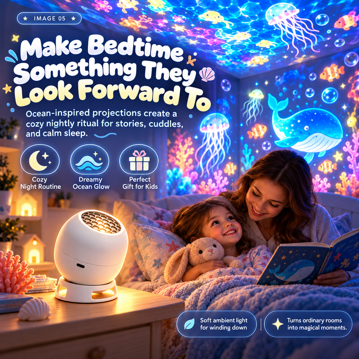 🌙 Magical Image Projection Night Light – Make Bedtime Something To Look Forward To