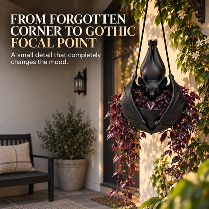 🦇 Gothic Bat Hanging Planter – Unique Indoor & Outdoor Garden Décor