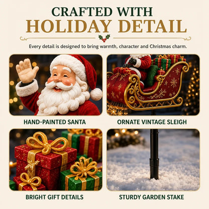 🔥Free Shipping - 🎅✨ 2026 New Santa’s Flying Sleigh Gift Cascade – Solar Christmas Garden Light
