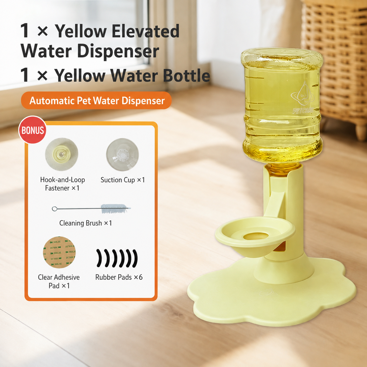 🐾 Adjustable Height Pet Water Dispenser – Self-Filling Gravity Water Bowl for Cats & Small Dogs
