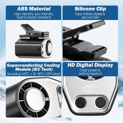 2026 Car Clip On Fan with LED Display