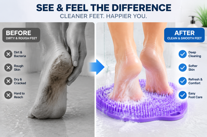 🦶 Hands-Free Shower Foot Scrubber Mat – Deep Clean & Massage Your Feet While You Shower