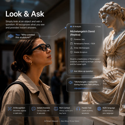 👓 AI Smart Glasses 🎥 4K POV Camera | Multi-Language Translation & AR Navigation
