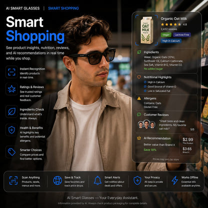 👓 AI Smart Glasses 🎥 4K POV Camera | Multi-Language Translation & AR Navigation