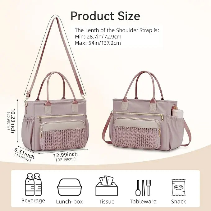 👜 Stylish Insulated Lunch Tote Bag for Women – Leakproof Cooler Bag with Multiple Pockets & Adjustable Shoulder Strap