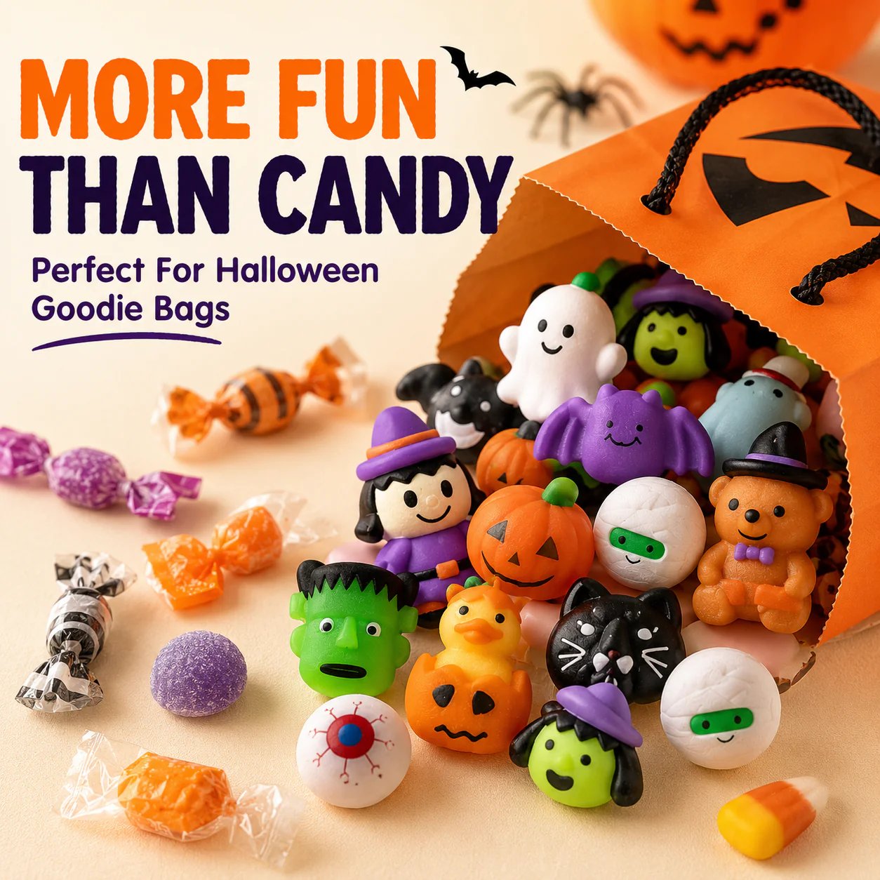 👻 30PCS Halloween Squishy Toys – Cute Party Favors, Goodie Bag Fillers & Classroom Prizes