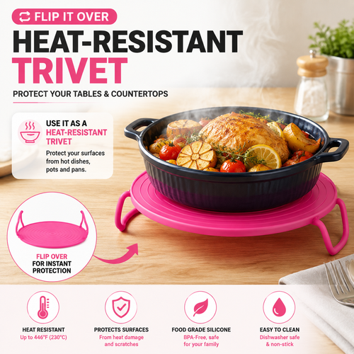 🍽️ 2-in-1 Microwave Rack & Heat-Resistant Trivet – Double Your Microwave Space & Protect Your Table