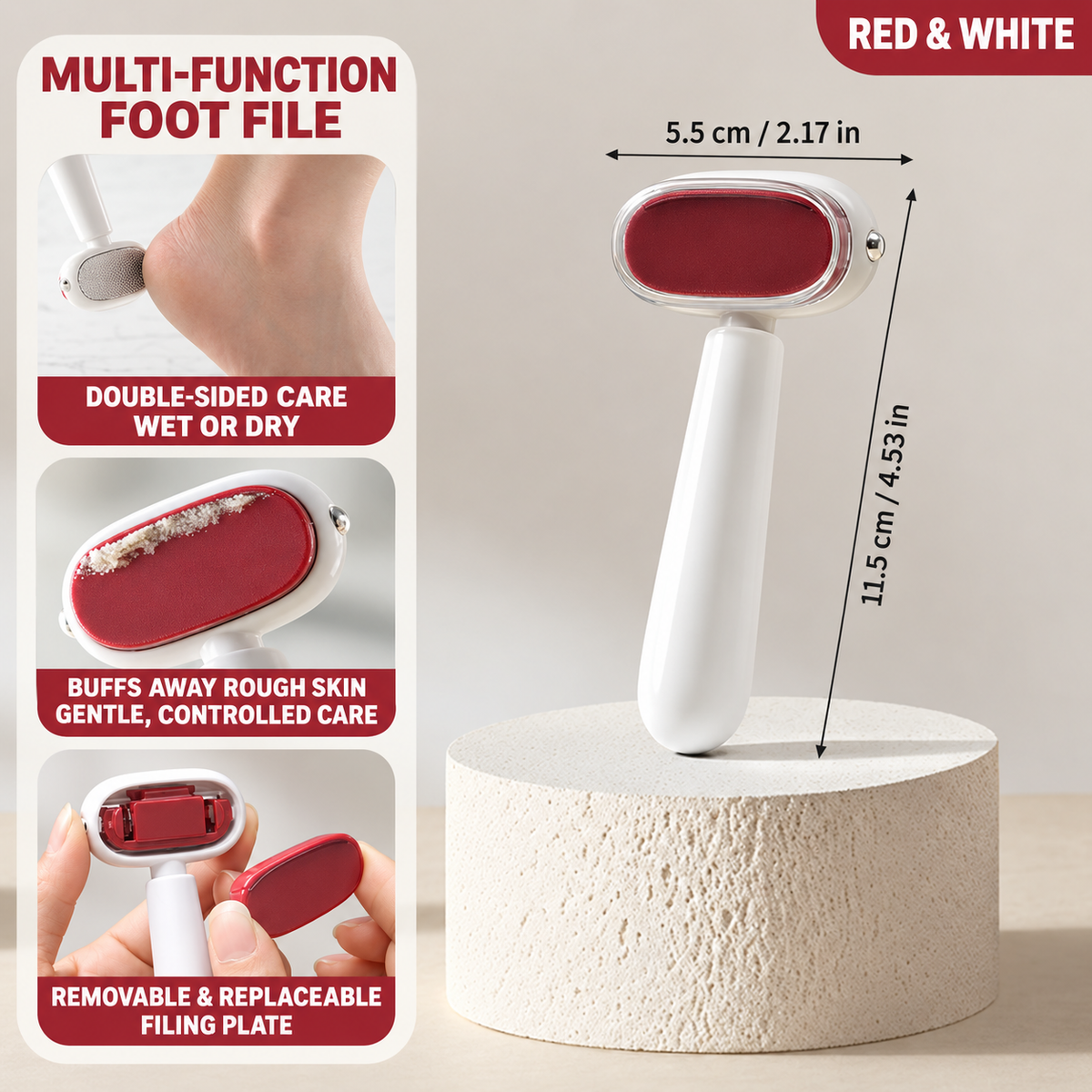 🦶 2-in-1 Wet & Dry Foot File – Double-Sided Callus Remover