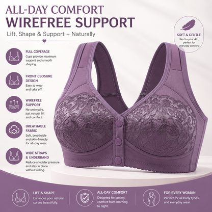 Posy Bra - Front Closure Breathable Cotton Lifting Bra for Seniors