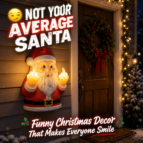 🎅 Naughty Santa Christmas Light Decor – Funny Cheeky LED Holiday Wall Hanging Decoration for Front Door & Porch