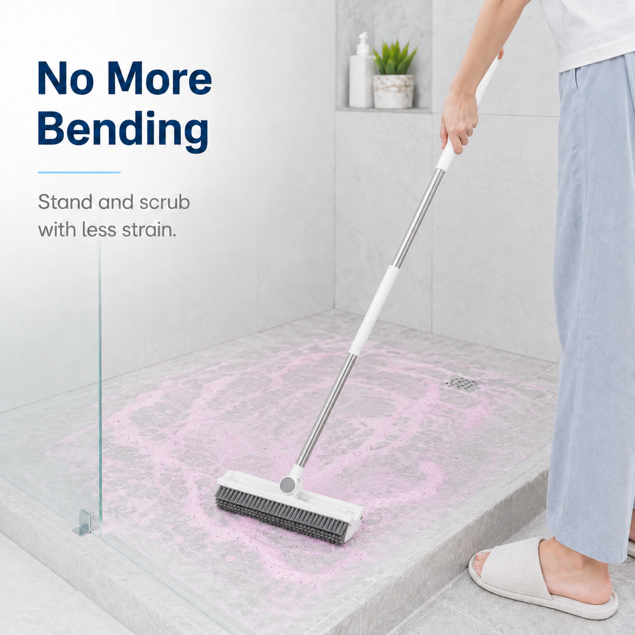 🧼 FlexClean™ 3-in-1 Floor Scrub Brush