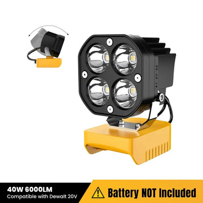 🛠️💡LED Work Light Compatible with Milwaukee 18V Battery/Dewalt 18V&20V Battery