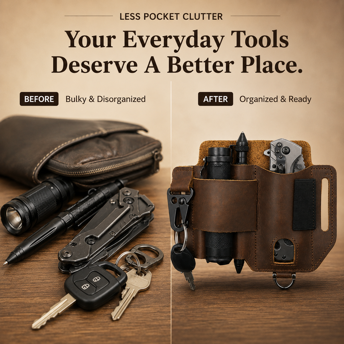 🧰 Leather EDC Belt Organizer
