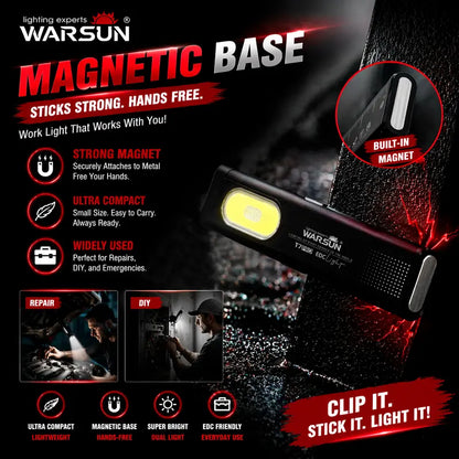 🔦 6-Mode Pocket EDC Flashlight — Magnetic Base, Side Light & USB-C Rechargeable