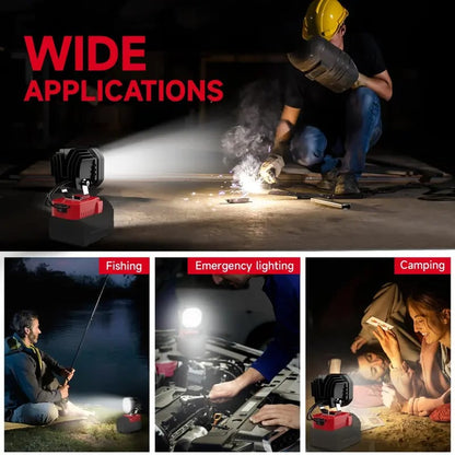 🛠️💡LED Work Light Compatible with Milwaukee 18V Battery/Dewalt 18V&20V Battery