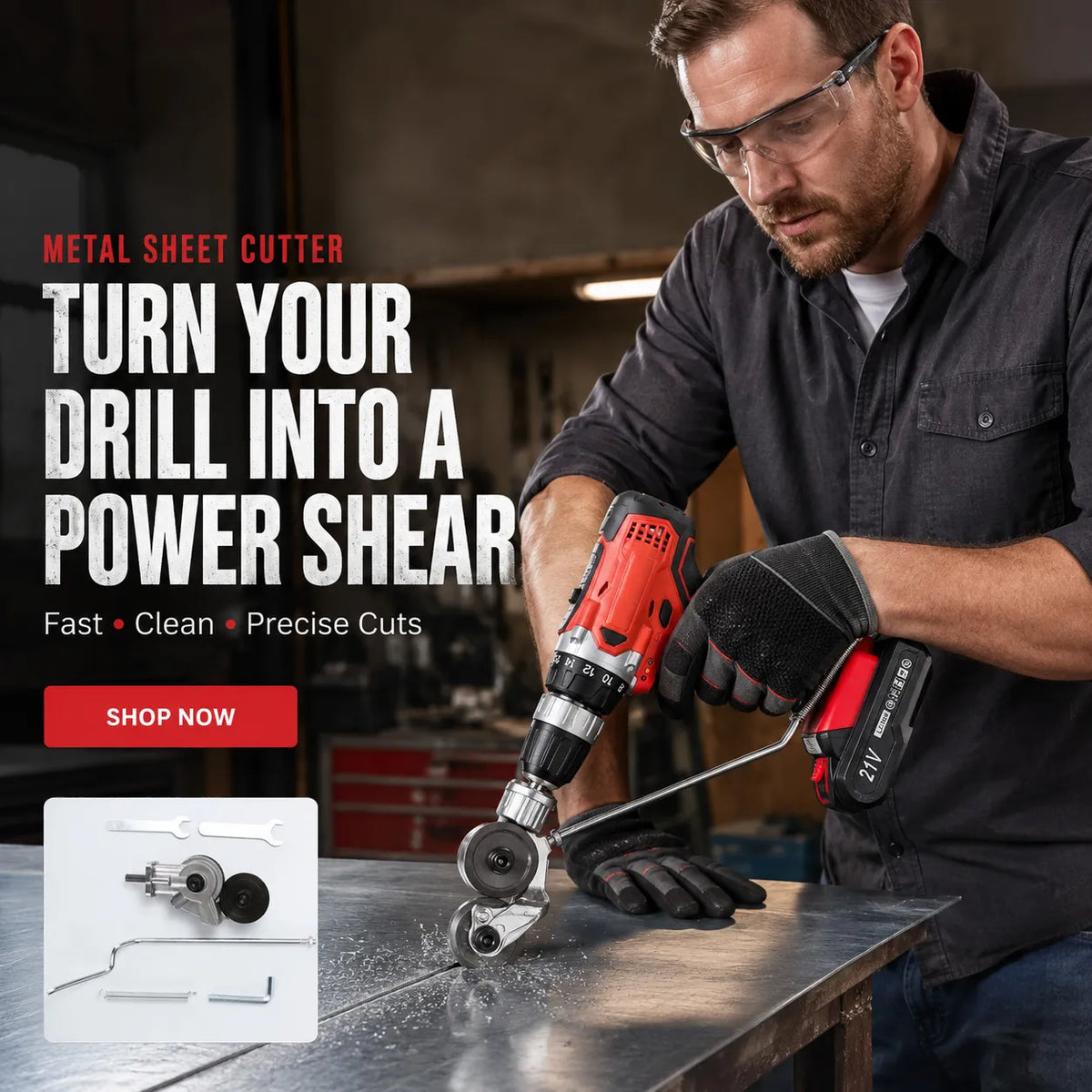 🔩 Metal Sheet Cutter Drill Attachment — Fast, Clean & Effortless!