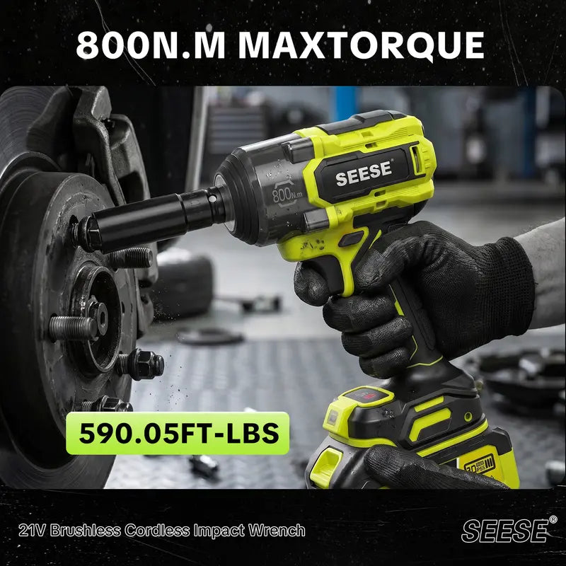 ⚡ 21V 3-in-1 Cordless Impact Wrench – 800N·m High Torque