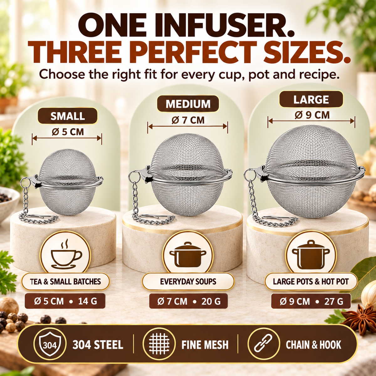 Stainless Steel Spice Infuser Ball – Full Flavor Without the Floating Spices 🍲