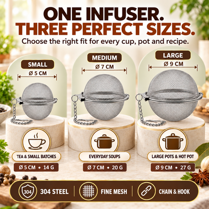 Stainless Steel Spice Infuser Ball – Full Flavor Without the Floating Spices 🍲