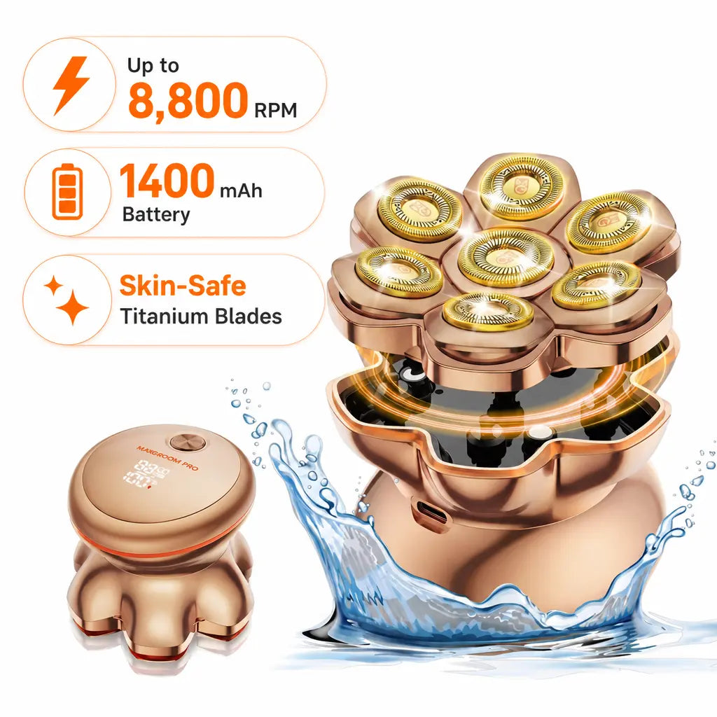 🪒 7D Electric Head Shaver for Men | Wet & Dry Rotary Razor