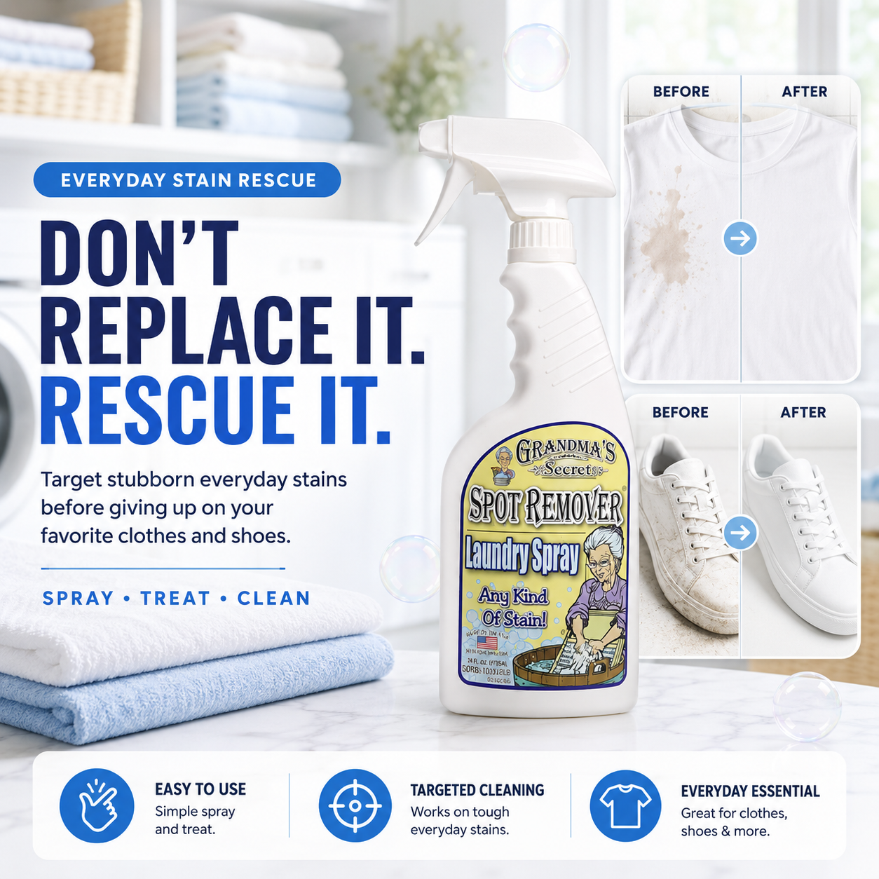 🧼 Tough Stain Rescue Laundry Spray